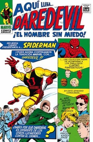 Portada Omnigold Daredevil 1 ¡El hombre sin miedo! de Panini Cómics