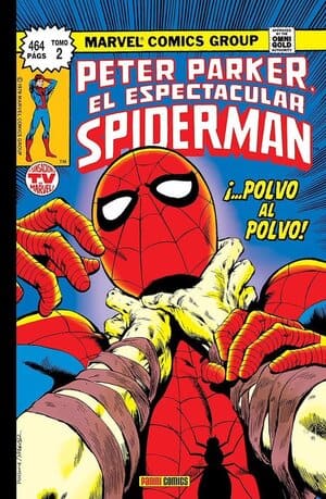 Portada Marvel Gold Peter Parker, el Espectacular Spiderman 2 ¡... Polvo al polvo Omnigold de Panini Cómics 
